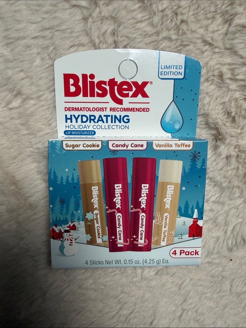 Blistex 4 Pack Limited Edition Hydrating Holiday Collection Lip Moisturizers